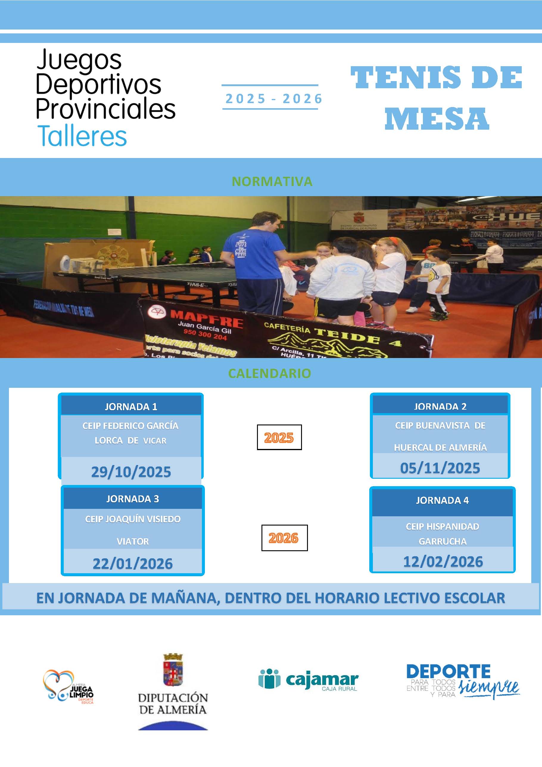Talleres Educativos de Promoción del Tenis de Mesa. Vícar 29-10-25